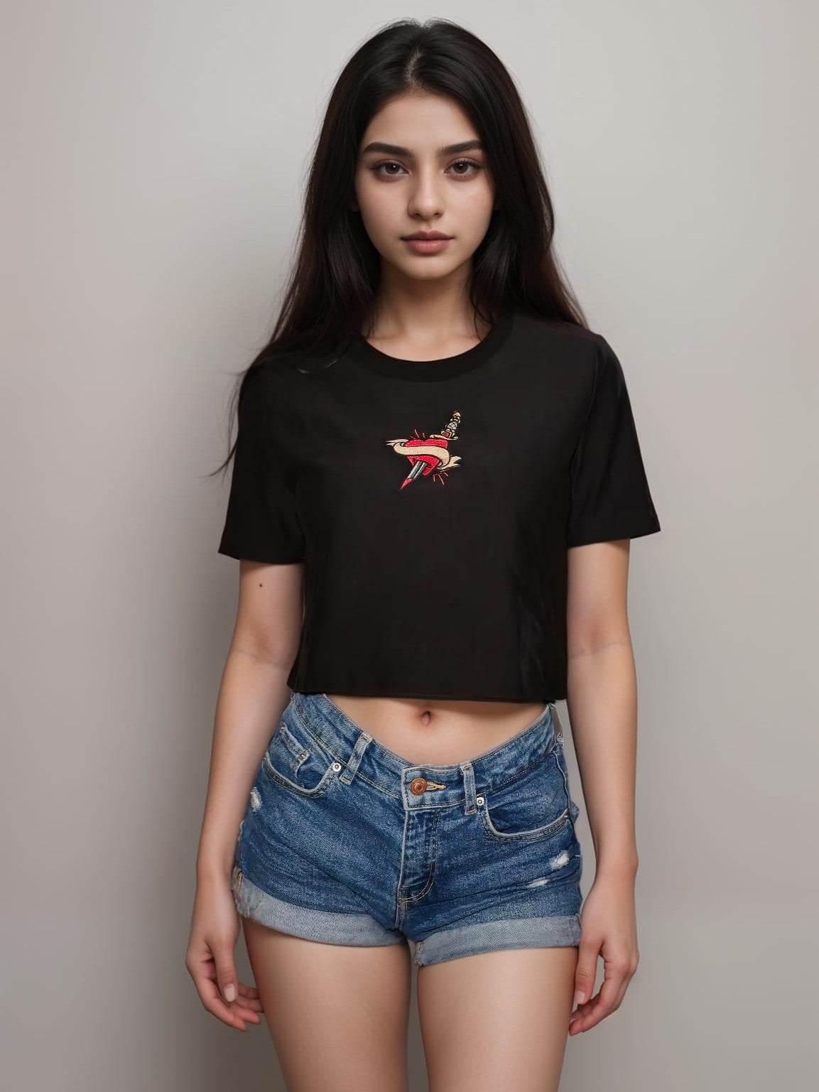 Pierced Heart by Vain Women's Crop Top